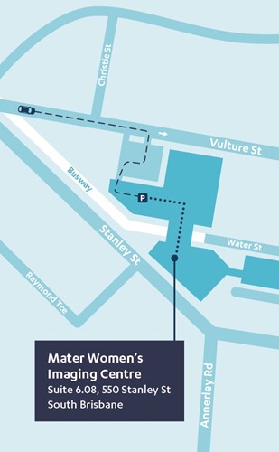 Map of Queensland X-Ray Mater Women's Imaging Centre