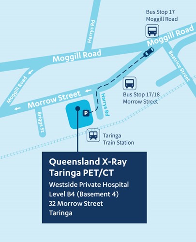 Map of Queensland X-Ray Taringa PET/CT