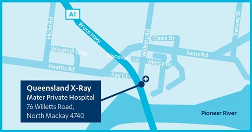Map of Queensland X-Ray Mater Private Hospital Mackay